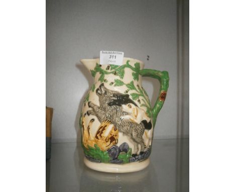 masons ironstone jug -hunting scene