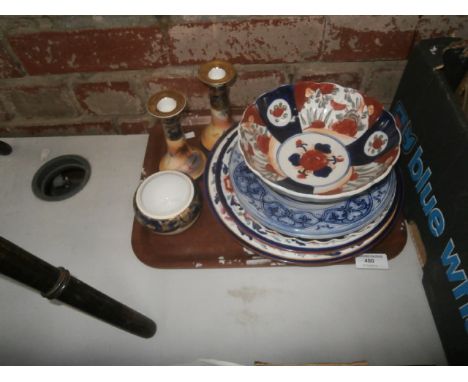 tray inc. plates,and noritake candlesticks