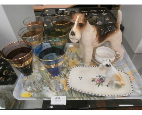 tray inc. vinatge glass and poole etc