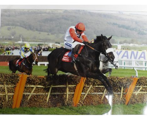 Three colour prints depicting racing scenes comprising Big Bucks signed in pencil to the margin by Ruby Walsh, Buckingham's R