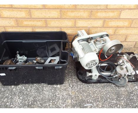 A fine mechanic's bench mounted multi-purpose angle grinder with accessories (2)