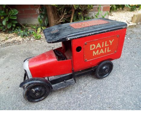 A Tri-ang Lines Brothers Daily Mail delivery van, large scale model, red and black, ca 1928, approx 52 cm (long) - Est £120 -