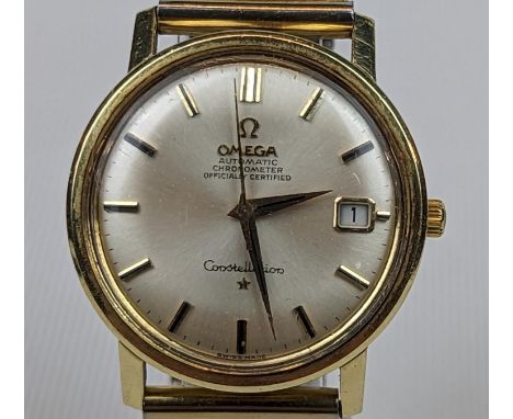 Omega Automatic Chronometer Constellation 35mm on expanding bracelet with baton dial gold plated working Order 