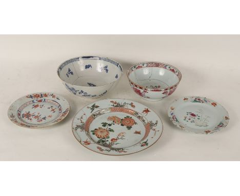 An English Delftware blue and white bowl, circa 1760 (cracked) and other ceramics