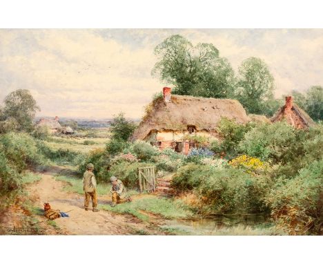 Henry John Sylvester Stannard (British 1870-1951)/Playing Marbles/signed/watercolour, 44.5cm x 70cm/see illustration CONDITIO