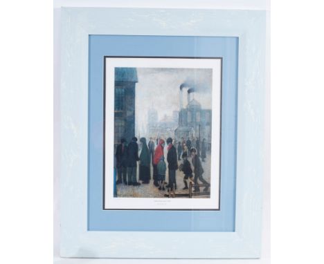 After LS Lowry (British 1887-1976)/Salford Street Scene/numbered in pencil 582/850, published by Grove Fine Art, Manchester/c