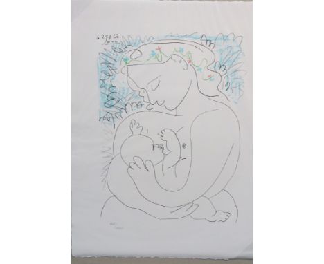 Pablo Picasso (Spanish 1881-1973)/Maternité/signed and dated within print G29.4.63 Picasso, numbered lower left 406/1000/colo