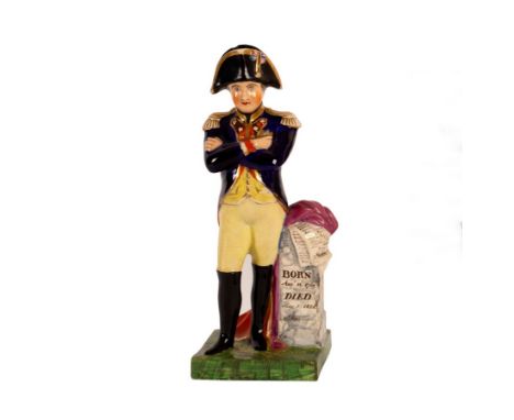 A Derby full length figure of Bonaparte, 20.5cm high  CONDITION REPORT: No makers mark. Crazing throughout. Light rubbing to 