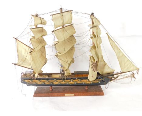 A modern model of the Fragata Espanola ship, with realistic rig and decking, 70cm wide.