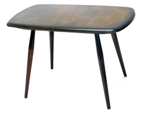 A 20thC dark Ercol oblong table, on turned legs, 46cm high, 72cm wide, 44cm deep.