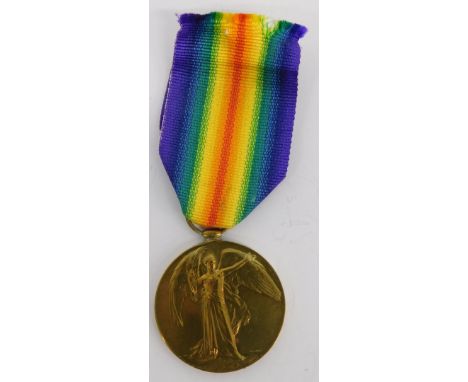 A WWI Victory medal, marked 1914-19, 41055 CPL W GEE LN LAN R. 