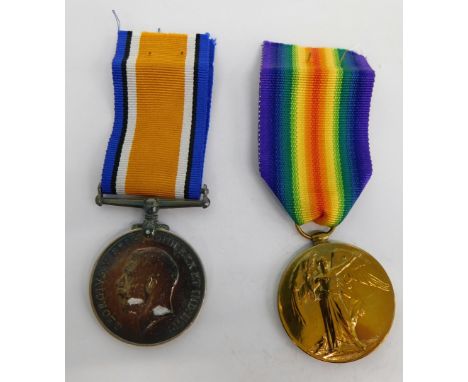 A WWI medal duo comprising Campaign and Victory medals each similarly marked 4244 PTE S FOGG LINC R. (2)