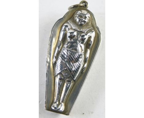 A Victorian novelty silver mummy trinket case, by Cornelius Desormeaux Saunders and James Francis Hollings (Frank) Shepherd, 
