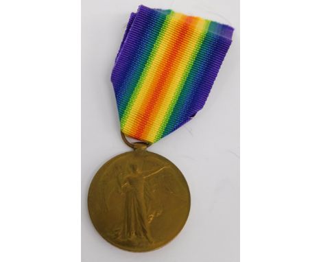 A World War I Victory medal, marked G-35002 PTE F FOCHTMAN MIDD.X R.