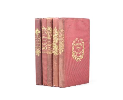 DICKENS (CHARLES)[Christmas Books] A Christmas Carol, tenth edition,  the 4 plates hand-coloured, spine neatly restored, 1844