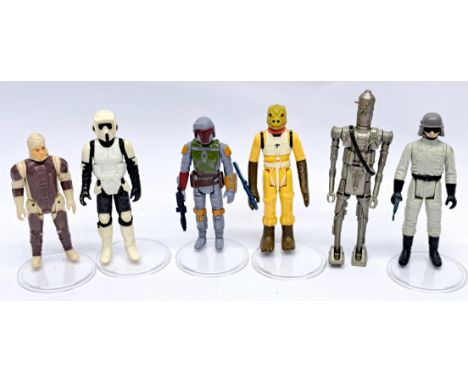 Kenner Star Wars assortment of vintage action figures. Good to good plusIG-88, Biker Scout & Dengar are incomplete.