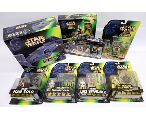 Kenner Star Wars Power of the Force vehicles & Deluxe figures in mixed lot. Condition good to excellentDarth Vader Tie fighte