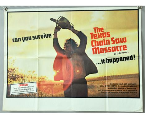 The Texas Chainsaw Massacre UK Quad cinema poster, folded, Good, small tear to left edge centre. See photo.&nbsp;