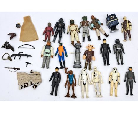 Kenner Star Wars loose incomplete vintage figures with unrelated accessories in mixed lot. Fair to good