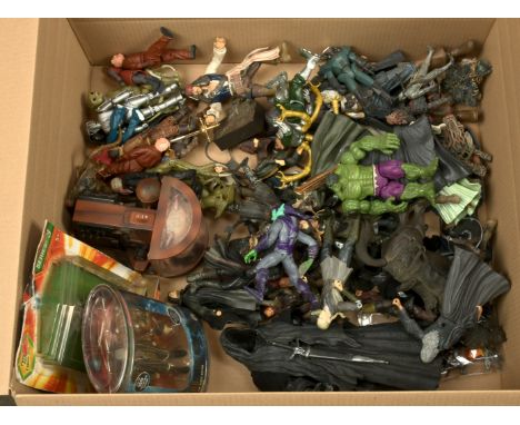 Quantity of mostly loose action figures, to include Pirates of the Caribbean, Doctor Who, Lord of the Rings, and others, gene