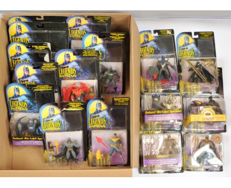 Kenner The Legend of Batman action figures and Batcycle, Good to Excellent, within Fair to Good opened packaging, figures app