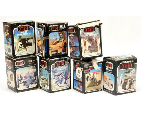 Kenner, Palitoy Star Wars assortment of opened Mini-rigs with boxes. Condition variesKenner ROTJ complete Tri-pod Laser Canno