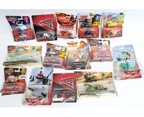 Mattel Disney Pixar Cars / Planes in quantity of carded vehicles inc. Fillmore/Sarge &amp; Trailer, Good to excellent.