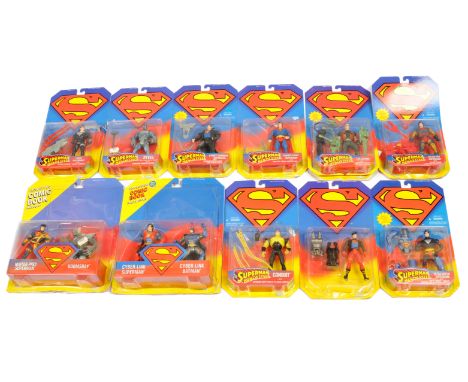 Kenner Superman Man of Steel action figures, Good Plus to Excellent, within Fair Plus to Good opened packaging. Figures appea