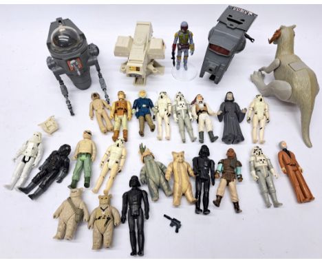 Kenner Star Wars assortment of loose &amp; incomplete vintage figures and mini-rigs in mixed lot. Poor to fair