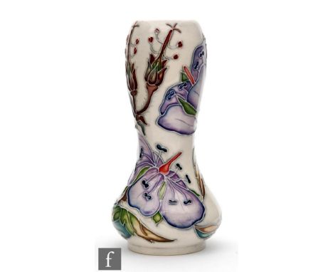 A Moorcroft Pottery vase decorated in the Meadow Cranesbill pattern designed by Alicia Amison, impressed and painted marks, b