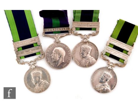 An India General Service Medal with North West bar and a General Service Medal with Kurdistan bar both to  Sepoy Surain Singh
