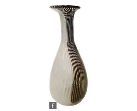 A post war Italian Murano glass vase in the manner of Dino Martens, of ovoid form with tall collar neck and everted rim, with