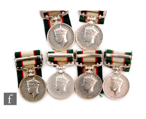 Six India General Service Medal four with 1936-37 North West Frontier bars to5771093 Pte R.G Horsefield R Norfolk R,  Big 1 C