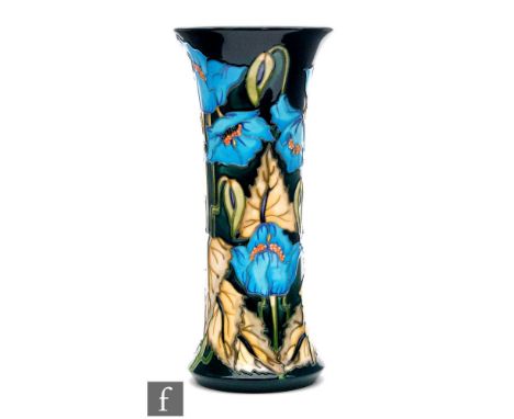 A Moorcroft Pottery Collectors Club vase of flared form decorated in the Blue Rhapsody pattern designed by Philip Gibson, imp