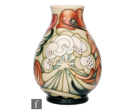 A Moorcroft Pottery vase decorated in the Ode to Autumn pattern designed by Emma Bossons, impressed and painted marks, number