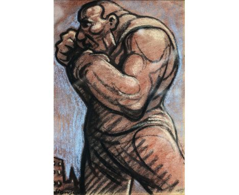 Peter Howson (b.1958), Boxer, pastel, signed, 31cm x 21cm, framed