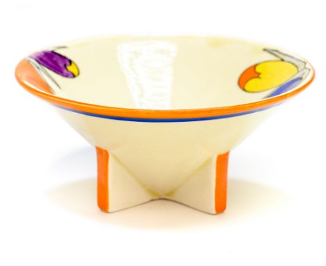 Clarice Cliff for Wilkinson, a Flora conical sugar bowl, marked number 8874, printed Bizarre marks, 11cm diameter