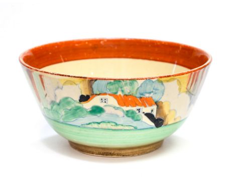 Clarice Cliff for Wilkinson, a Forest Glen bowl, Bizarre marks, 14cm diameter