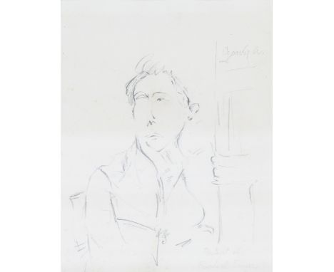 Arshile Gorky (Russian, 1904-1948) "Portrait of Raphael Soyer" Signed upper right, titled lower right. Pencil on Paper. Condi