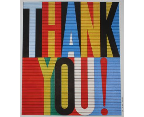 Erik Nitsche (Swiss, 1908 - 1998) "Thank You" Signed lower right. Original Mixed Media on Illustration Board. Provenance: Col