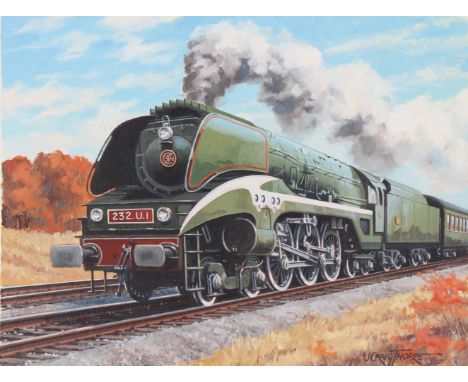 J. Craig Thorpe (American, B. 1948) "French Steam Passenger Express" Signed lower right. Original Oil on Paper. Provenance: C