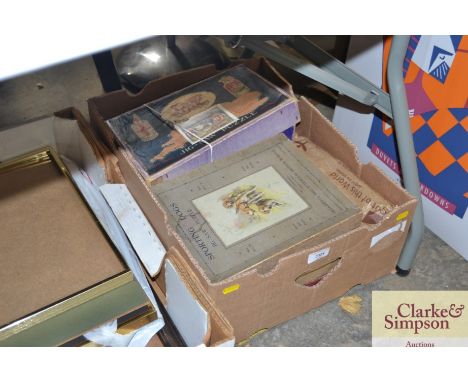 A box of vintage wooden jigsaw puzzles 