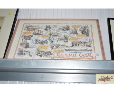 A print depicting the Rochdale canal 