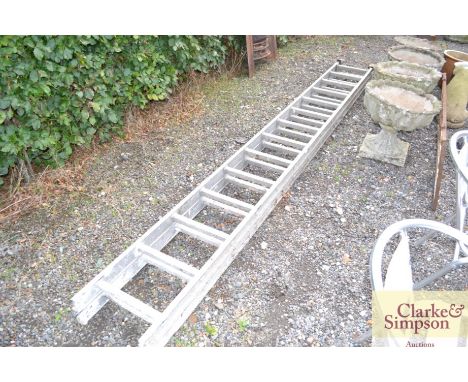 An aluminium, extending ladder