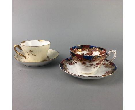 19TH CENTURY ADDERLEY 'FLANDERS' PATTERN PART TEA SERVICE, along with a French Limoges part tea service and another