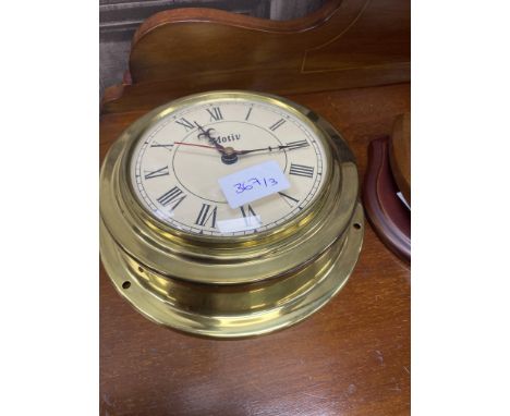 CRANE &amp; VICEROY RADIO CONTROLLED WALL CLOCK, along with a brass wall clock and an oak barometer (3)