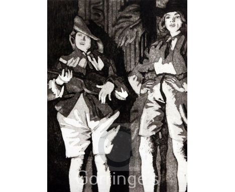 Dame Laura Knight (1877-1970)etching and aquatint,At the Footlights,signed in pencil,overall 10.75 x 8.25in., unframed