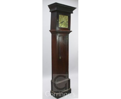 William Hoadley of Rotherfield. A George III oak cased thirty hour longcase clock, the signed 10 inch square dial with single