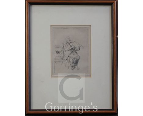 Walter Sickert (1860-1942)etching,The Old Fiddler, second state, B.187,signed in pencil,overall 6.25 x 4.75in.