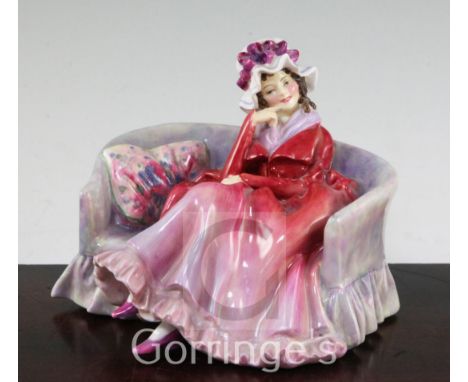 A rare Royal Doulton figure 'Reflections', model no.HN1820, green printed mark and impressed datecode 2.7.37, 12cm